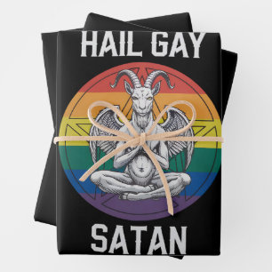 Hail Gay Satan Lustig Gothisch Gothic Ziege LGBTQ Geschenkpapier Set