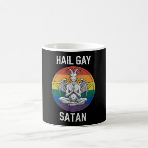 Hail Gay Satan Lustig Gothisch Gothic Ziege LGBTQ Kaffeetasse