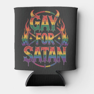 Hail Gay Satan Rainbow Baphomet Devil Goat LGBTQ Dosenkühler