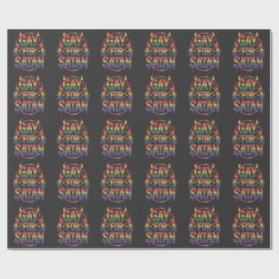 Hail Gay Satan Rainbow Baphomet Devil Goat LGBTQ Geschenkpapier