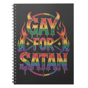 Hail Gay Satan Rainbow Baphomet Devil Goat LGBTQ Notizblock