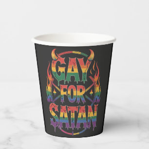 Hail Gay Satan Rainbow Baphomet Devil Goat LGBTQ Pappbecher