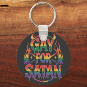 Hail Gay Satan Rainbow Baphomet Devil Goat LGBTQ Schlüsselanhänger