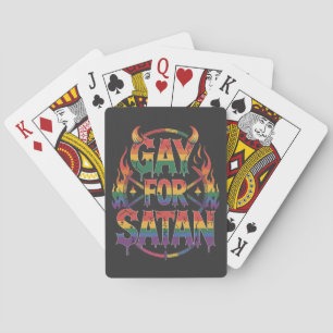 Hail Gay Satan Rainbow Baphomet Devil Goat LGBTQ Spielkarten