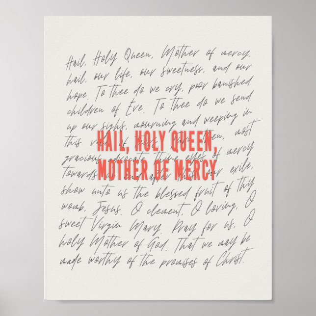 Hail, holy Queen Prayer Poster (Vorne)