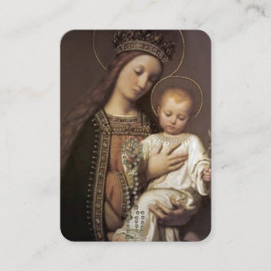 Hail Holy Queen Rosary Prayer Card Visitenkarte