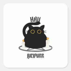 Hail Lucipurr Quadratischer Aufkleber