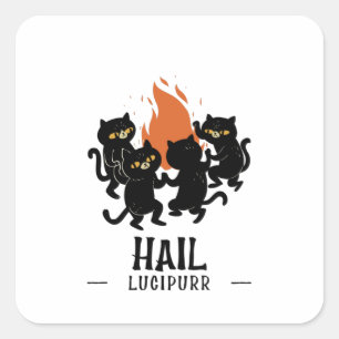 Hail Lucipurr Quadratischer Aufkleber