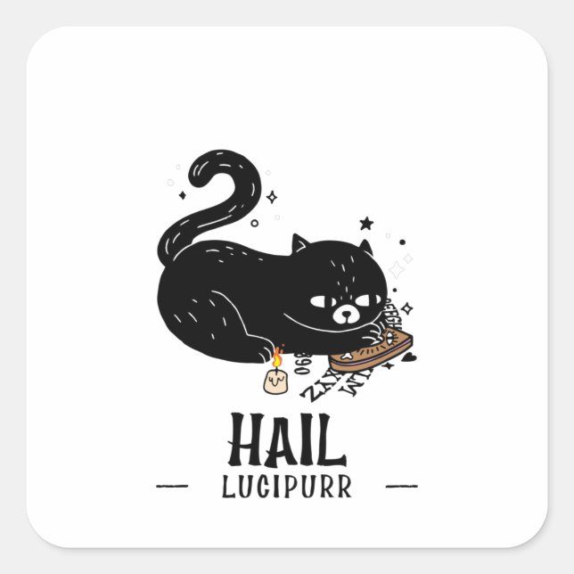 Hail Lucipurr Quadratischer Aufkleber (Vorderseite)