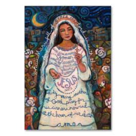 Hail Mary, Ave Maria Gebetkarte Tischnummer