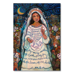 Hail Mary, Ave Maria Gebetkarte Tischnummer