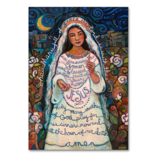 Hail Mary, Ave Maria Gebetkarte Tischnummer