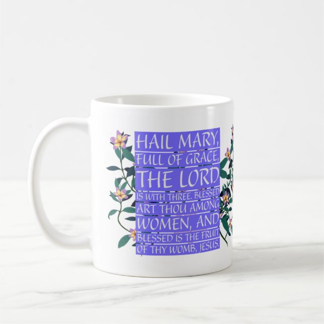 Hail Mary Ave Maria Latin/English Katholic Gebet Kaffeetasse (Links)