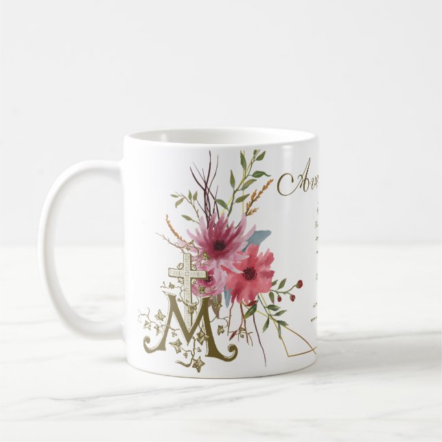 Hail Mary Gebet Religiöse Ave Maria Latein Kaffeetasse (Links)