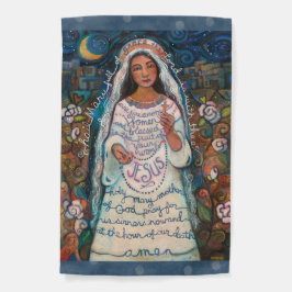Hail Mary Katholic Garden Flag