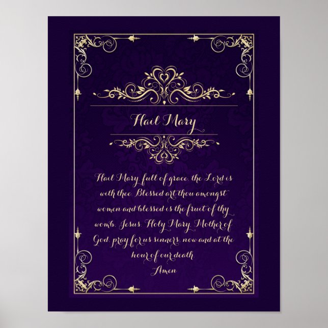 Hail Mary Katholic Prayer Poster (Vorne)