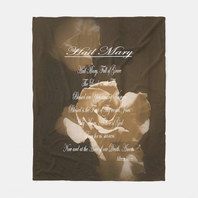 Hail Mary Prayer Fleecedecke (Vorderseite)