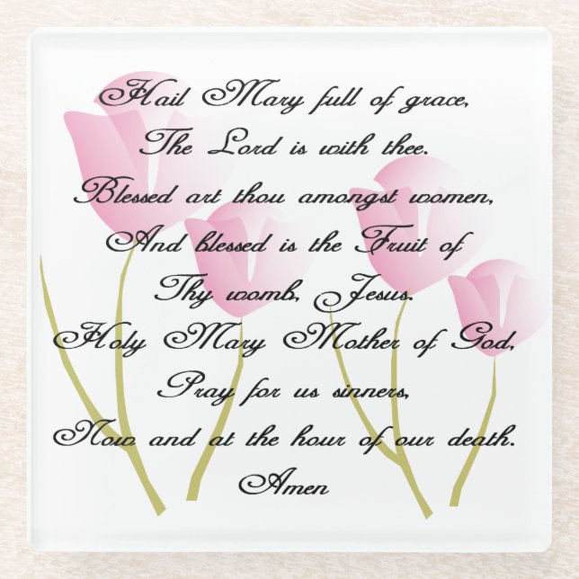 Hail Mary Prayer Glasuntersetzer (Vorderseite)
