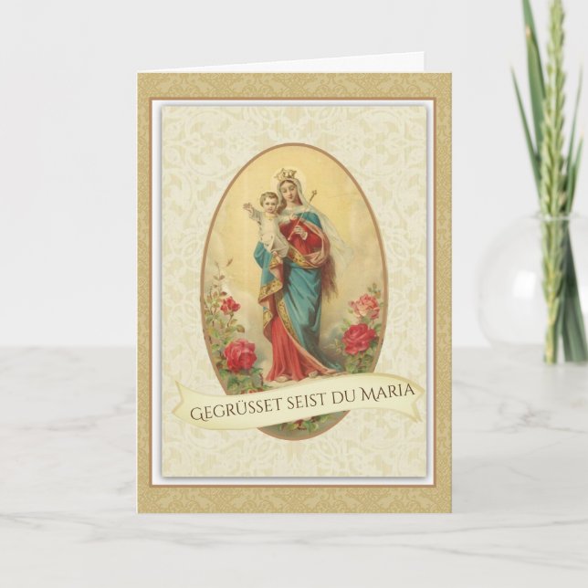 HAIL MARY PRAYER IN DEUTSCHER KATHOLIK KARTE (Vorderseite)