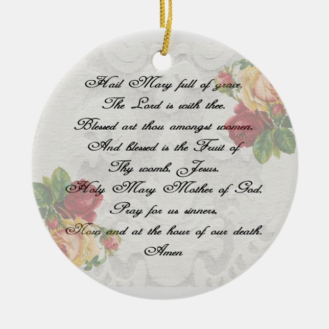 Hail Mary Prayer Keramik Ornament (Vorne)