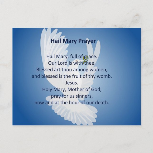 Hail Mary Prayer Postcard Postkarte (Vorderseite)