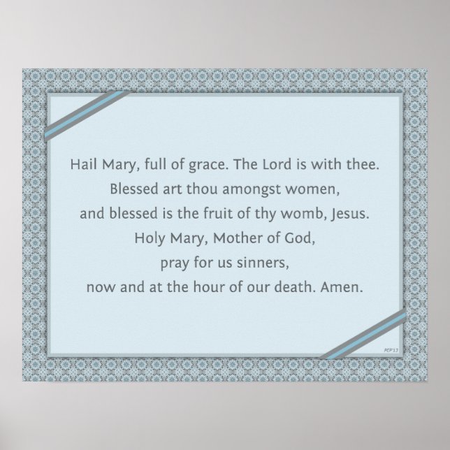 Hail Mary Prayer Poster (Vorne)