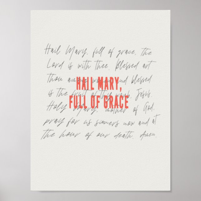 Hail Mary Prayer Poster (Vorne)