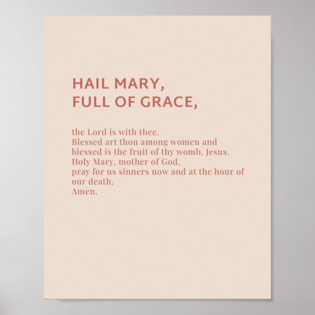 Hail Mary Prayer Poster (Vorne)