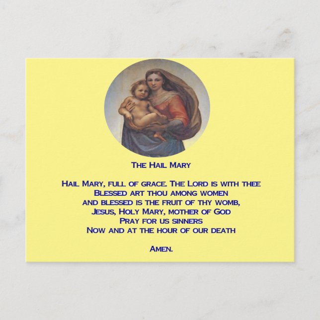 Hail Mary Prayer Postkarte (Vorderseite)
