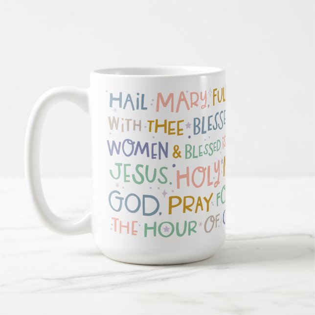 Hail Mary Prayer Tasse | Katholische Tasse (Links)