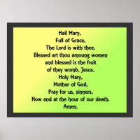 Hail Mary Print Poster Vielfalt von Papieren Größe