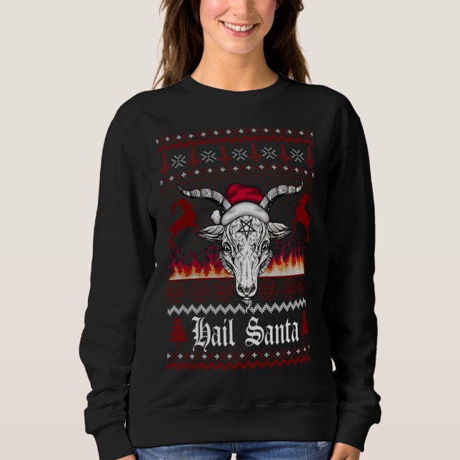 Hail Père Noël vilain Sweat de Noël Famille de jum (Devant)
