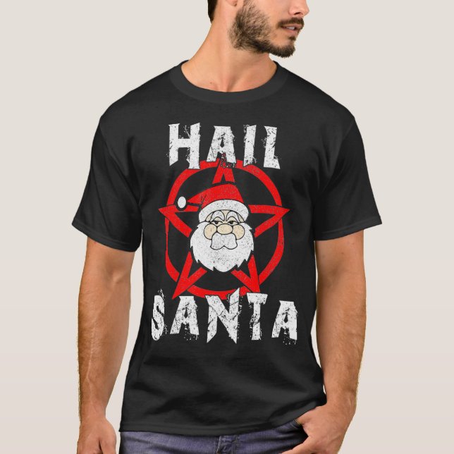 Hail Santa Funny Satanic Weihnachtsgeschenk T-Shirt (Vorderseite)