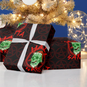 Hail Santa - Halloween Zombie Rocker Skull Geschenkpapier
