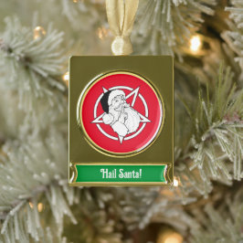 Hail Santa! Pentagramm Banner-Ornament Gold