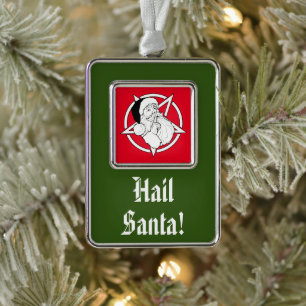 Hail Santa! Satanic Funny Rahmen-Ornament Silber