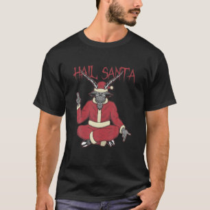 Hail Santa Ugly Christmas Sweater Rock Metal Satan T-Shirt