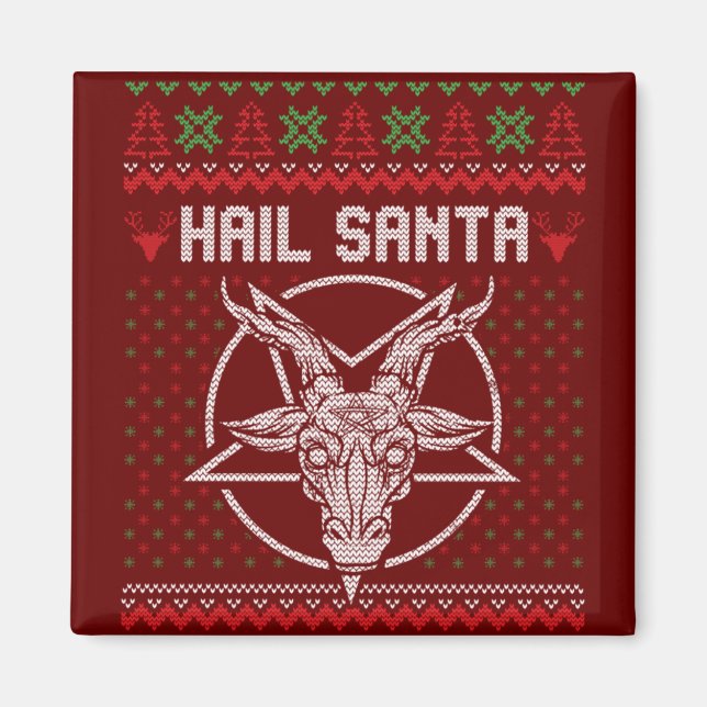 Hail Santa Ugly Festive Graphic Magnet (Vorne)