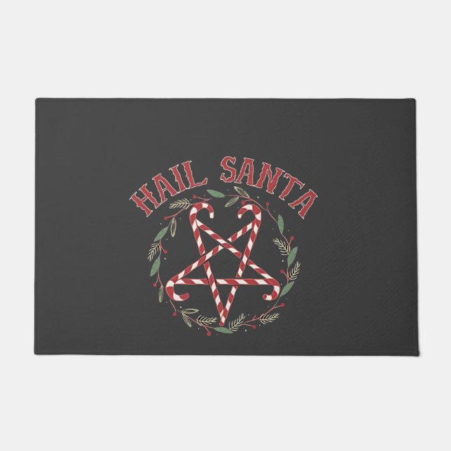 Hail Satan Christmas Krampus Xmas Devil Candy Fußmatte (Vorderseite)