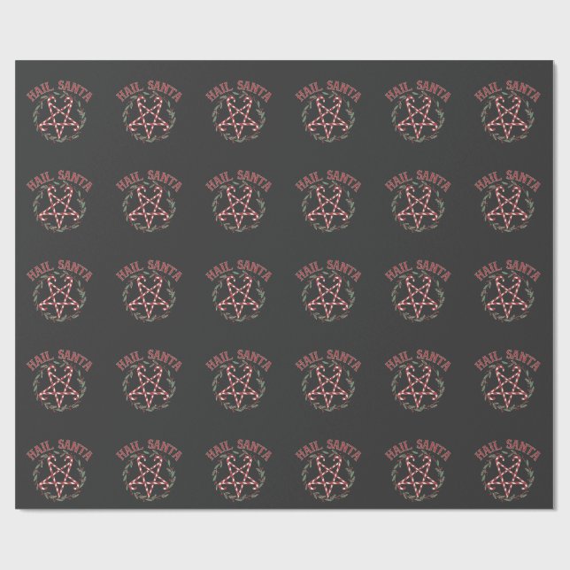 Hail Satan Christmas Krampus Xmas Devil Candy Geschenkpapier (Flach)