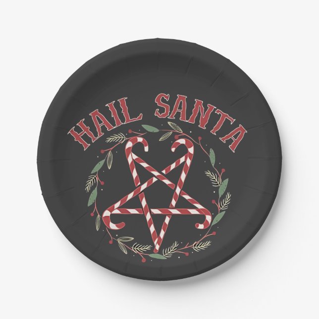 Hail Satan Christmas Krampus Xmas Devil Candy Pappteller (Vorderseite)