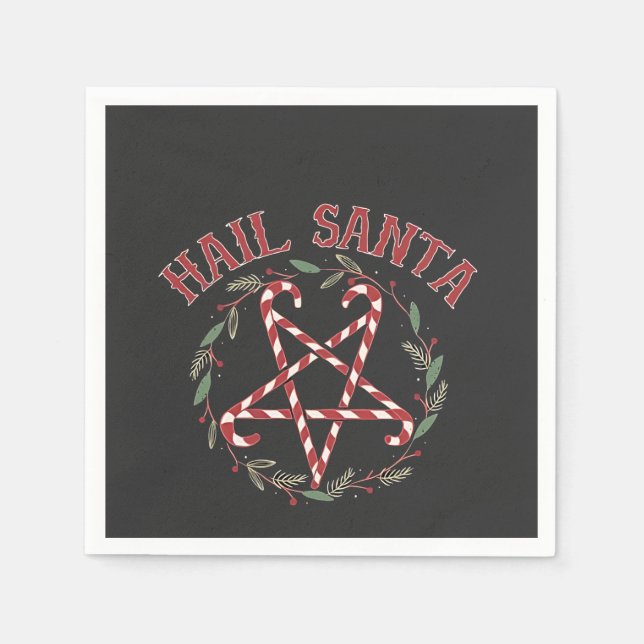 Hail Satan Christmas Krampus Xmas Devil Candy Serviette (Vorderseite)