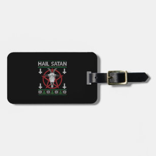 Hail Satan Goat Head Pentagram Funny Satanic Ugly Gepäckanhänger