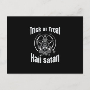 Hail Satan Pentagram Goat Halloween Ankündigungspostkarte