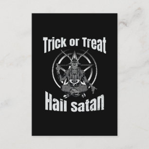 Hail Satan Pentagram Goat Halloween Begleitkarte