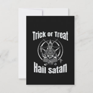 Hail Satan Pentagram Goat Halloween Dankeskarte