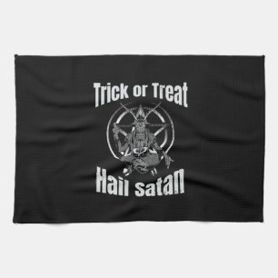 Hail Satan Pentagram Goat Halloween Geschirrtuch