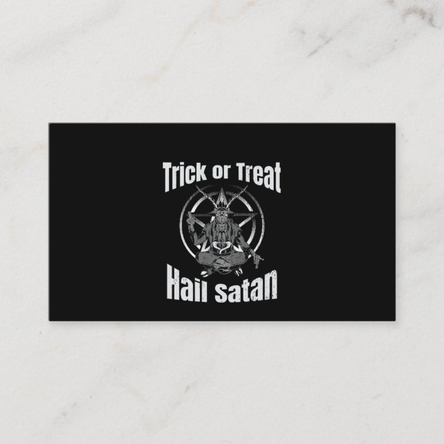 Hail Satan Pentagram Goat Halloween Visitenkarte (Vorderseite)