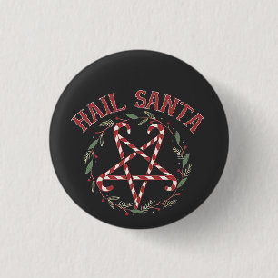 Hail Satan Weihnachten Krampus Xmas Teufel Süßigke Button