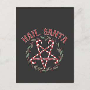 Hail Satan Weihnachten Krampus Xmas Teufel Süßigke Einladungspostkarte